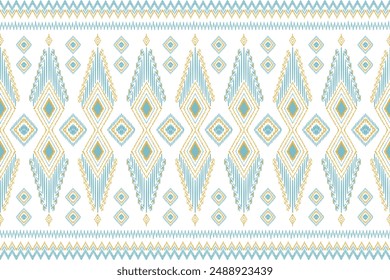 Beautiful Ethnic abstract ikat art. Seamless Kasuri pattern in tribal, folk embroidery, Aztec geometric art ornament print. Design for carpet, wallpaper, clothing, wrapping, fabric,cover. Design.