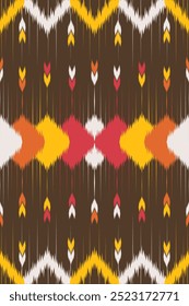 Beautiful Ethnic abstract ikat art. Seamless pattern in tribal,folk embroidery,and Mexican style.Aztec geometric art ornament print.Design for carpet,wallpaper, clothing,wrapping,fabric