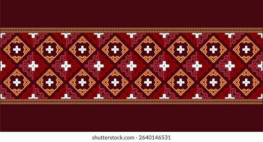 Beautiful Ethnic abstract ikat art. Seamless pattern in tribal, folk embroidery, and Mexican style. Aztec geometric art ornament print. Design for carpet, wallpaper, clothing, wrapping,fabric,cover,
