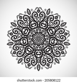 Beautiful ethnic floral ornament. Vector illustration. Brochure design template