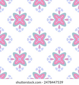 Beautiful ethnic flower seamless pattern in tribal design background texture in native American,Mexican, African,Indian,moroccan.Tradition folk culture art background. Scandinavian design for decor.