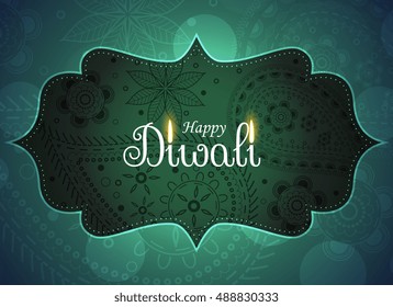 beautiful ethnic happy diwali greeting background