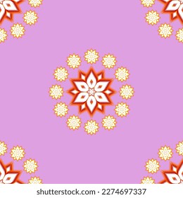Schöne ethnische Kunst.Nahtlose Muster in Stamm, Folkstickereistickerei im Stil.Gold, orangefarbene Blumenzierkunst.Design für Hintergrundbilder, Kleidung, Umhüllung, Stoff, Deckung, Vektorgrafik