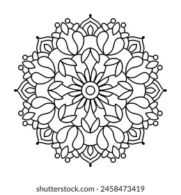 beautiful and ethnic mandala design for adults and kids coloring book, elegant mandala design
