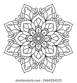 beautiful ethnic mandala design for coloring book, relaxing and simple mandala art, yoga logo design
