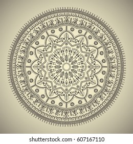 Beautiful ethnic mandala with a floral pattern