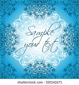 Beautiful ethnic ornament with place for text as greetings card