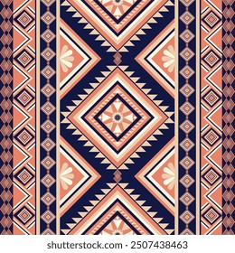 Beautiful Ethnic Patterns Embroidery seamless. Vintage tribal Navajo Traditional Geometric art Aztec. Design for wallpaper, texture, textile, fabric, clothing,  wrapping, batik, sarong.