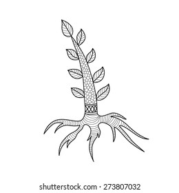 Beautiful ethnic seamless element in vector. Zentangle doodle pattern based on hand-drawn elements. 
