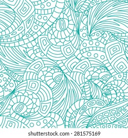 Beautiful ethnic seamless pattern in vector. Zentangle doodle pattern based on hand-drawn elements. Excellent print for textile, paper or web
