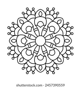 beautiful ethnic style simple mandala design for coloring book, yoga logo design
