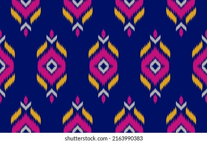 Beautiful ethnic tribal pattern art. Ethnic ikat seamless pattern. American and Mexican style. Design for background, wallpaper, illustration, fabric, clothing, carpet, textile, batik, embroidery.