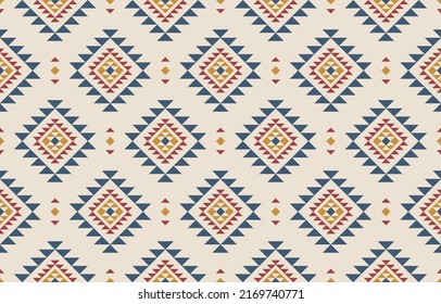 Beautiful ethnic tribal pattern art. Ethnic geometric seamless pattern. American, Mexican style. Design for background, wallpaper, illustration, fabric, clothing, carpet, textile, batik, embroidery.