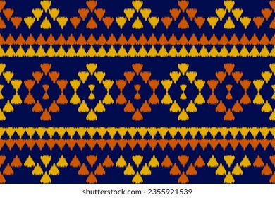 Beautiful ethnic tribal pattern art. Ethnic ikat seamless pattern. American and Mexican style. Design for background, wallpaper, illustration, fabric, clothing, carpet, textile, batik, embroidery.
