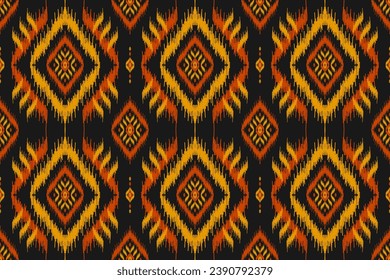 Beautiful ethnic tribal pattern art. Ethnic ikat seamless pattern. American and Mexican style. Design for background, wallpaper, illustration, fabric, clothing, carpet, textile, batik, embroidery.