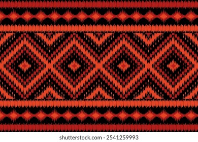 Beautiful ethnic tribal pattern rug. Aztec seamless pattern. fabric folk embroidery. Ikat style. for carpet, clothing, batik, motif.