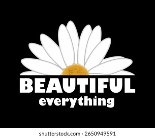 Bonito tudo slogan bonito margarida padrão de flor. vintage colorido retro lettering. para gráficos de t shirt, crianças, jovem, mulher, capuz, impressão de grafite urbana. ilustração vetorial.