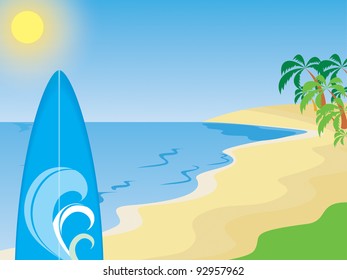 beautiful exotic beach view : surfing time