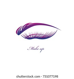 Beautiful Eye With Big Lashes. Eye Symbol Vector Design.