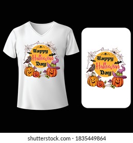 Beautiful and eye catching halloween vector. Halloween T-Shirt Design. Halloween T-Shirt illustration. Horns head devil t-shirt design. 