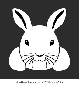 A Beautiful and Eye catching Rabbit line art in Black and white
