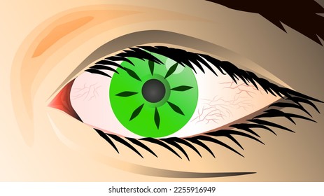 hermoso ojo de cerca. arte vectorial realista de parte de la cara humana