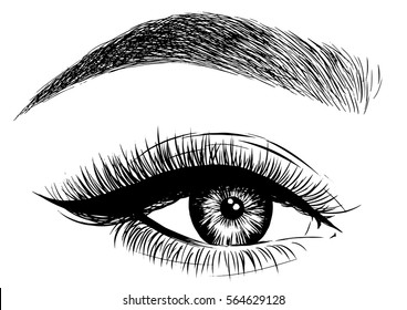 Beautiful eye with eyeliner