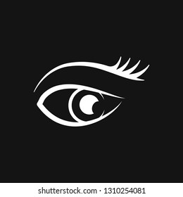 Beautiful eye icon with eyebrow brush for logo