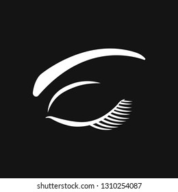 Beautiful eye icon with eyebrow brush for logo