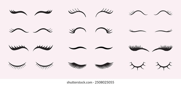 Beautiful eye lashes vector collection 