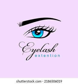 Beautiful eyelash extention logo design. Beauty salon logo concept. Makeup symbol. vector eps10