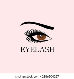 Beautiful eyelash extention template design. Beauty salon logo concept. vector eps10