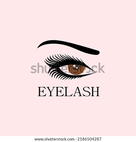 Beautiful eyelash extention template design. Beauty salon logo concept. vector eps10