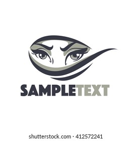 beautiful eyes of arabic  woman, vector illustration