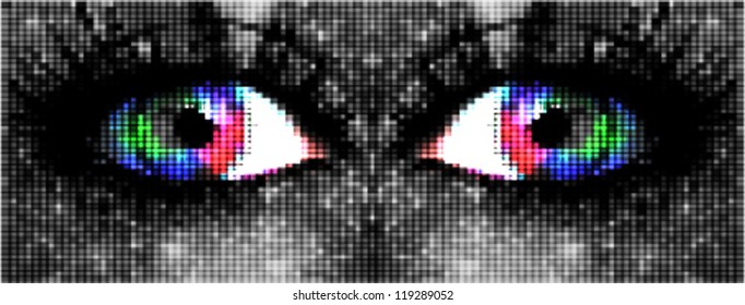 beautiful eyes artistic abstract illustration