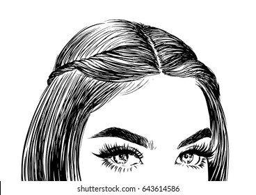 Woman Eyes Lips Stock Illustrations Images Vectors