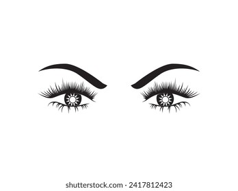 beautiful eyes icon vector isolated on white