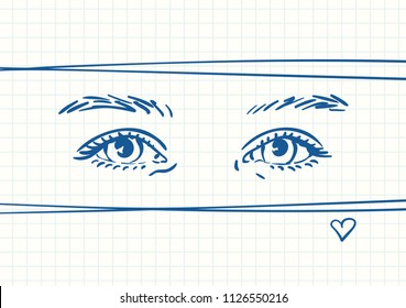 human eyes outline