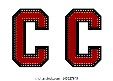 Beautiful Fabric Alphabet Isolated on White Background (color can be changed easily)