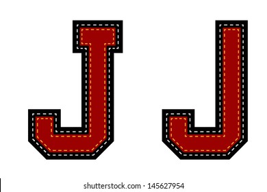 Beautiful Fabric Alphabet Isolated on White Background (color can be changed easily)