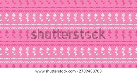 beautiful fabric flowers pattern, floral and strip motif, Pink floral pattern. sweet, lovely strip patterns. botanical motifs floral ditsy, dainty pattern. Cute botanical design.