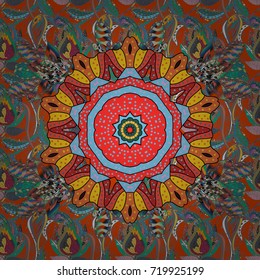 Beautiful fabric pattern. Colour Spring Theme seamless pattern Background. Seamless Floral Pattern in Vector illustration. Flat Flower Elements Design.