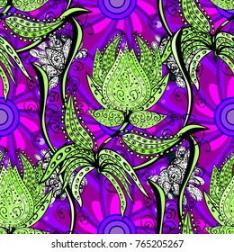 Beautiful fabric pattern. Cute Floral pattern in the small flower. Seamless floral pattern with nice doodles flowers. Vector illustration.