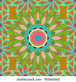 Beautiful fabric pattern. Flat Flower Elements Design. Colour Summer Theme seamless pattern Background. Trendy seamless Floral Pattern In Vector illustration.