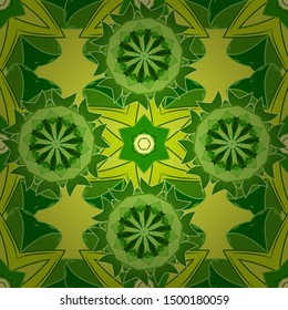 Beautiful fabric pattern. Seamless Floral Pattern in Vector illustration. Flat Flower Elements Design. Colour Spring Theme seamless pattern Background.