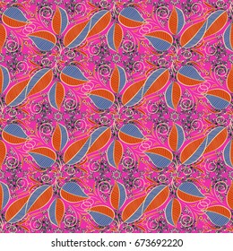 Beautiful fabric pattern. Trendy seamless Floral Pattern In Vector illustration. Flat Leaf Elements Design. Colour Summer Theme seamless pattern Background.