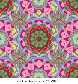 Beautiful fabric pattern. Trendy seamless Floral Pattern In Vector illustration. Flat Flower Elements Design. Colour Summer Theme seamless pattern Background.