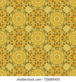 Beautiful fabric pattern. Vector watercolour floral pattern, delicate flowers, yellow, neutral and brown flowers, greeting card template.