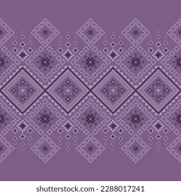 Beautiful fabric patterns Native ethnic patterns can be used to knit shawls, curtains, blankets, sarongs, and yarn for all types of clothing including wall coverings. purple background.

