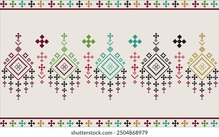 Beautiful fabric patterns Native ethnic patterns can be used to knit shawls, curtains, blankets, sarongs, and yarn for all types of clothing including wall coverings.